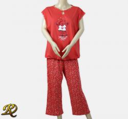 ДАМСКА ПИЖАМА БЕТИНА ЧЕРВЕНА