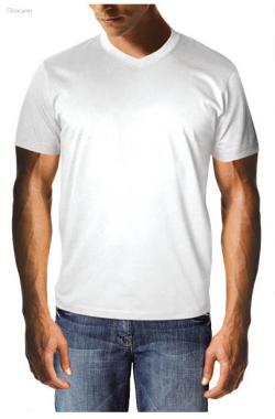 Мъжка бяла тениска шпиц 2 броя 1026