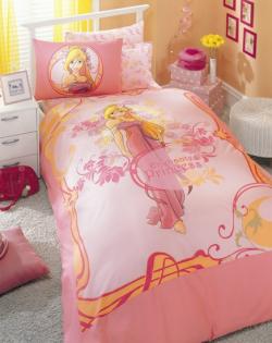 Детски спален комплект със завивка единично легло Омагьосана принцеса