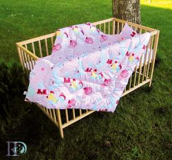 Бебешка олекотена завивка пачуърк Каре в розово