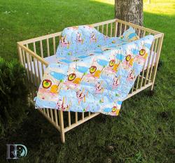 Бебешка олекотена завивка пачуърк Зоопарк в синьо