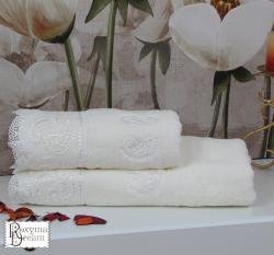 Комплект хавлии с дантела крем