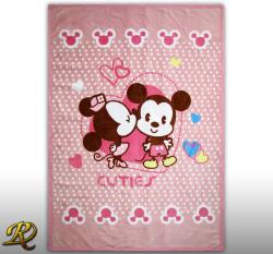 БЕБЕШКО ОДЕЯЛО МИКИ ЦЕЛУВКА РОЗОВО ПАМУК